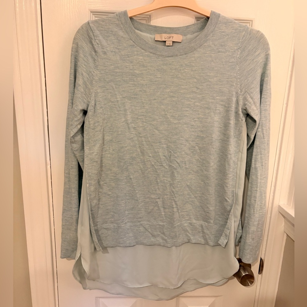 LOFT Soft Blue Layered Sweater
